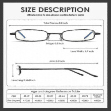 (-3.5) 3 Pack Slim Pocket Reading Glasses - Blue Light Blocking, Spring Hinge Metal Frame with Portable Tube for Men & Women
