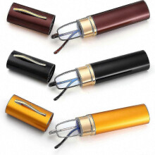 (-2.5) 3 Pack Slim Pocket Reading Glasses - Blue Light Blocking, Spring Hinge Metal Frame with Portable Tube for Men & Women