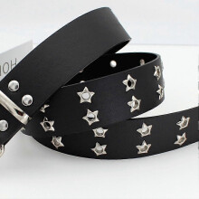 (1pcs, White) Fashionable Punk Casual Hollow Double Row Belt For Women_`,.;'/ Z6M4
