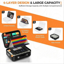 Fireproof Document Box with Combination Lock, Fireproof Water Hard Case Safe Box for Important Docu