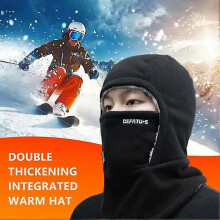 (Grey) Fleece Lined Balaclava Ski Mask Warm Full Face Cover for Cold Weather Gear Outdoor Sports & Riding