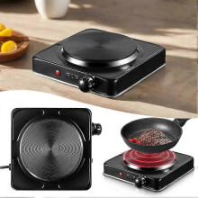 (US plug - Black) Multi Function Electric Mini Cooktop Safe Efficient Heating Office Breakroom Convenience