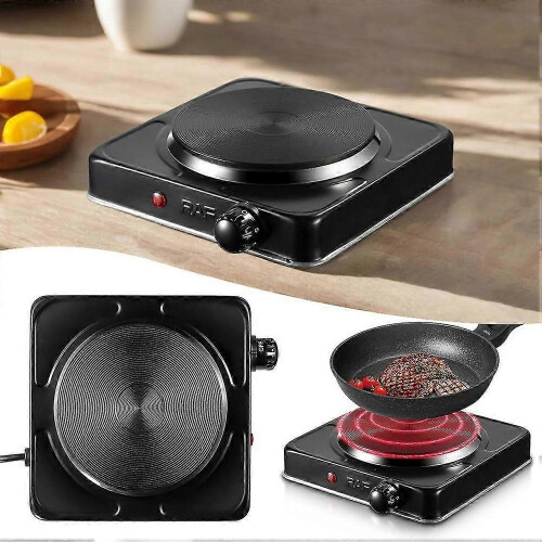 (US plug - Black) Multi Function Electric Mini Cooktop Safe Efficient Heating Office Breakroom Convenience