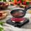 (EU plug - Black) Multi Function Electric Mini Cooktop Safe Efficient Heating Office Breakroom Convenience 1