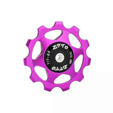 (Purple) 11T MTB Bicycle Rear Derailleur Jockey Wheel Steel Bearing Pulley CNC Road Bike Guide Roller Bicycle Accessories