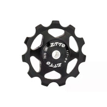 (Black) 11T MTB Bicycle Rear Derailleur Jockey Wheel Steel Bearing Pulley CNC Road Bike Guide Roller Bicycle Accessories