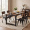 Levede Dining Table 4-6 Seater Retro Kitchen Adjustable Foot for Home Walnut 1