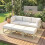 Outsunny Outsunny 6 PC Garden Daybed, Sectional Sofa Set with Coffee Table, Footstool 9