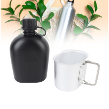 Feldflasche Outdoor 1L PE schwarz Camping