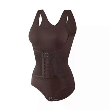 (XXL, coffee) 2025 New Bodysuit Shapewear with Zipper Belt Women Tummy Control Fajas Body Shaper Waist Trainer Slimming Cincher Corset Tops