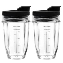 18oz Replacement Blender Cups with Sip & Seal Lids for Nutri Auto IQ Series BL450 BL456 BL480 2Pcs