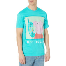 Hasbro T-Shirt Uomo Peppa Pig TV Hang Up Meme Manica Corta, Blu Tahiti, Media US