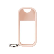 Étui en silicone Touchland pour brume corporelle avec porte-clés, 60 ml - Blanc rosé
