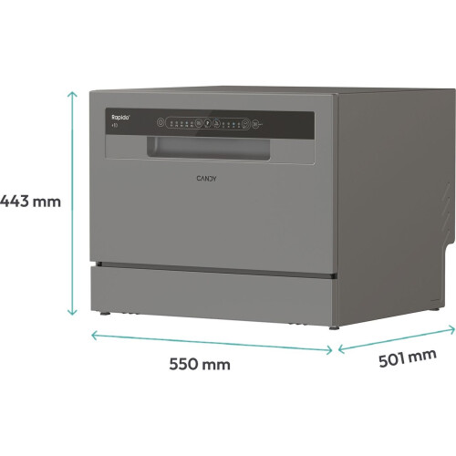 Candy Candy CP 6E51LS-80 RapidO Free Standing Table Top 6 Place Dishwasher E 2