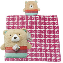 Kids Preferred Rise & Shine Sleepy Stuffs - Coperta Peluche - Orso, 30 cm