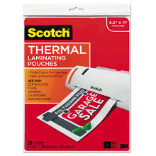 Scotch TP385420 Letter Size Thermal Laminating Pouches, 3 mil, 11 1/2 x 9, 20/Pack