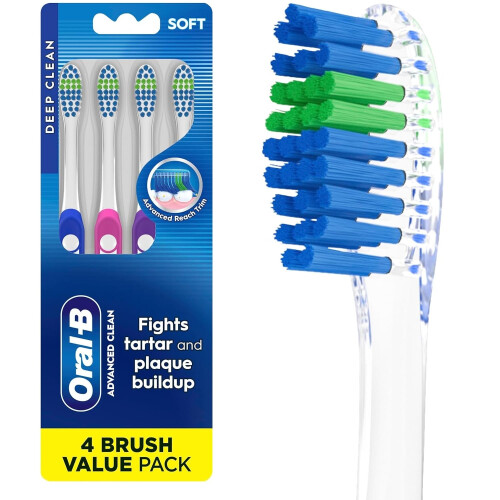 Oral-B Spazzolino Soft Oral-B Indicator Contour Clean, 4 Pezzi