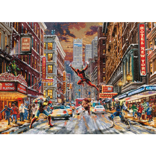 Ceaco - Thomas Kinkade - Marvel - Deadpool - Día de Nieve - Puzzle de 1000 Piezas