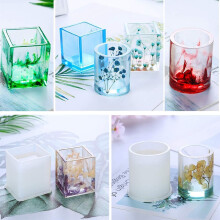8Pcs Silicone Epoxy Resin Casting Art Molds Include Round, Square, Sphere, Pendant, Coaster for DIY Jewelry, Flower Pot