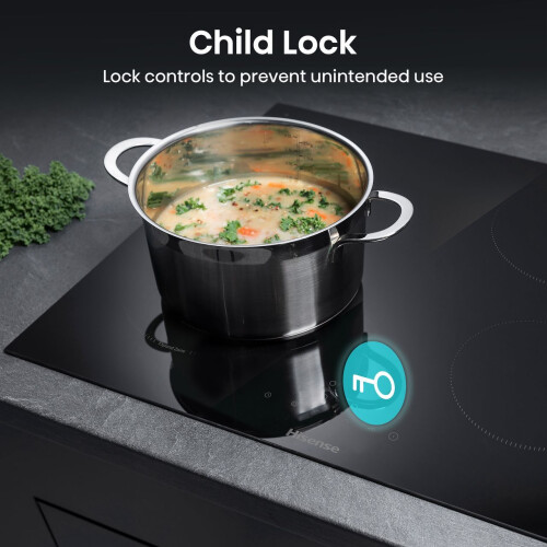 Hisense Hisense E6422SC 59cm 4 Burners Ceramic Hob Touch Control Black 1