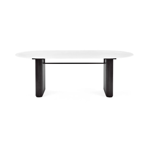 Bolivia 220cm White Marble Oval Dining Table 1