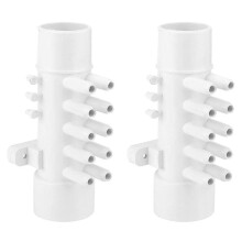 2X Pipeline-Verteiler, Wasser-Spa-Schwimmbadzubehör, Schwimmbad-Spa-Verteiler, SPA-Zubehör, 10-Loch-Luftauslass