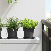 vidaXL Blumentöpfe 6 stk. Schwarz Kunststoff