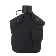 Trinkflasche 1L Outdoor schwarz mit Zubehörset