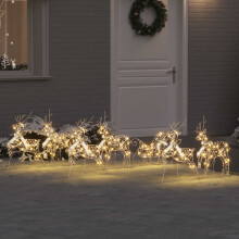 vidaXL LED Reindeers 7 pcs 40 LEDs Gold 44 x 18 x 65.5 cm PET