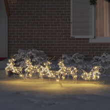 vidaXL LED Reindeers 5 pcs 40 LEDs Gold 44 x 18 x 65.5 cm PET