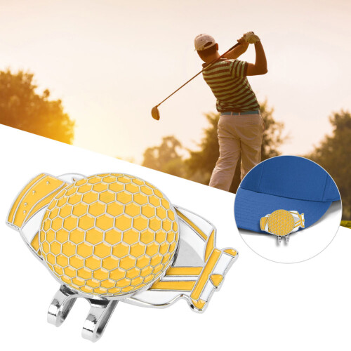 Golfball Marker Gelb Metall Clip 2