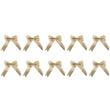 10PCS Christmas Tree Decoration Bows Ribbon Gold 25 x 21cm Xmas Ornaments