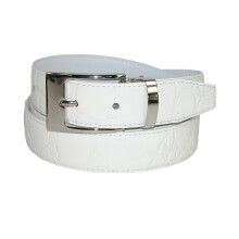 CTM Leather Croc Print Dress Belt with Clamp On Buckle