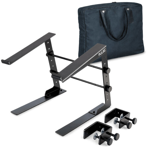 DJ Laptop Stand Height Width Adjustable Computer Table Top Clamps Including Case