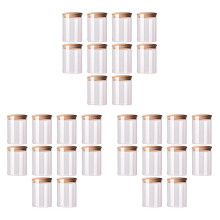 30 Stück Bambus Holz Deckel Glasglas Luftdichter Kanister Küche Vorratsflaschen Gläser Lebensmittel Behälter Tee Kaffee Bohnen Süßigkeiten Glas