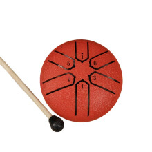 3 Inch 6-Tone Steel Tongue Drum Hand Pan Drums with Drumsticks Percussion Musical Instruments Drum Accessories D