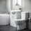 NES Home 1500mm RH P Shaped Bathroom Suite, Front Panel & Screen With Vanity & Toilet 4