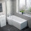 NES Home 1600mm LH P Shaped Bath, Front Panel, Screen With 500mm Vanity & Toilet 5