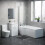 NES Home 1600mm LH P Shaped Bath, Front Panel, Screen With 500mm Vanity & Toilet 2