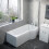 NES Home 1600mm RH P Shaped Bath, Front Panel, Screen With 500mm Vanity & Toilet 2