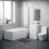NES Home 1500mm RH P Shaped Bath, Front Panel, Screen With 500mm Vanity & Toilet 2