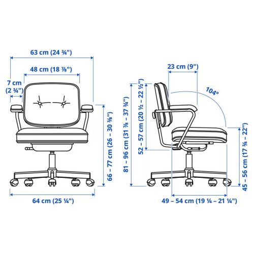 IKEA ALEFJÄLL Executive Office Chair 64x64x95 cm 1