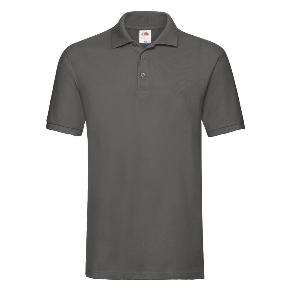 Fruit Of The Loom (L, Light Graphite) Mens Premium Pique Polo Shirt