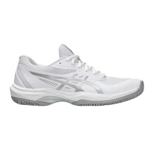(8 UK, White/Silver) Asics Womens/Ladies Game Tennis Shoes