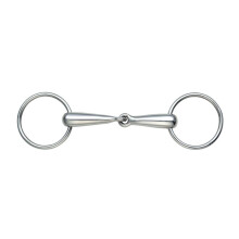 (5in, Light Steel) Shires Hollow Mouth Horse Loose Ring Snaffle Bit