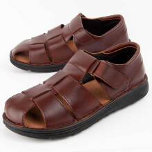 (Marrone, 40) Sandalo In Pelle Da Uomo. Purapiel Beira8 102731