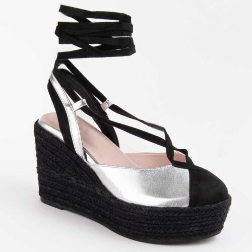 (Argento, 40) Espadrillas Con Zeppa Da Donna Montevita Balenci6 102921 2