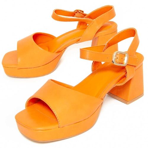 (ORANGE, 41) Damen-sandalen Mit Absatz. Montevita Comodosan 105012