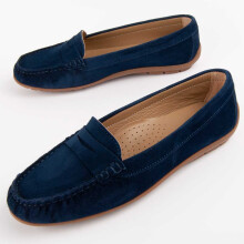(Blau, 37) Lederslipper Für Damen. Purapiel Meilis2 103037