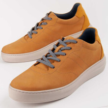 (Jaune, 40) Baskets En Cuir Pour Hommes. Purapiel Novas 102773